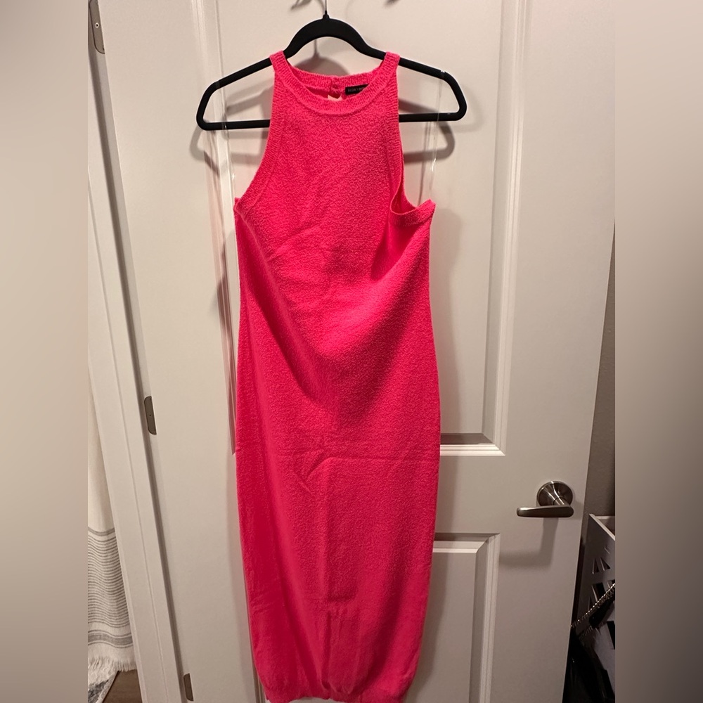 Fashion Nova Vibrant Pink Midi Dress